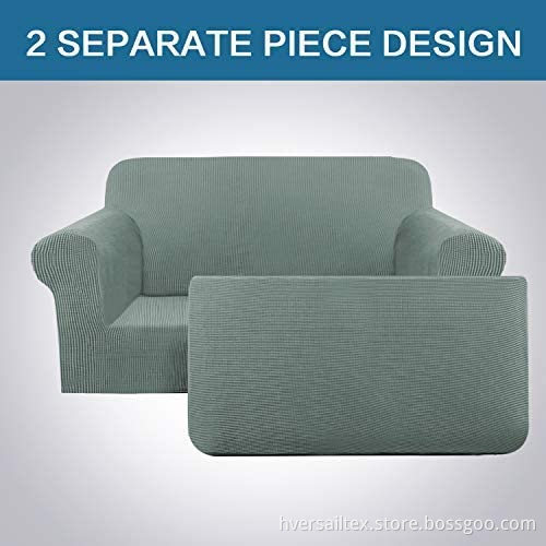 2 Piece Upgraded Thicker Jacquard Fabric Loveseat Cover